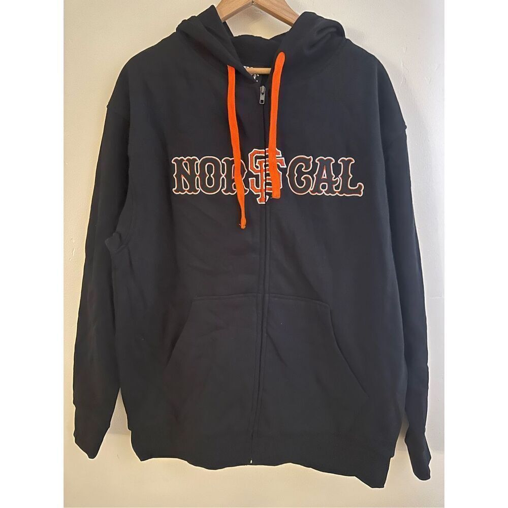 San Francisco Giants NOR CAL Black Zip Up Hoodie Sweater Multiple Sizes